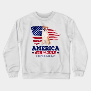 Shiba Inu Flag USA - America 4th Of July Independence Day Crewneck Sweatshirt